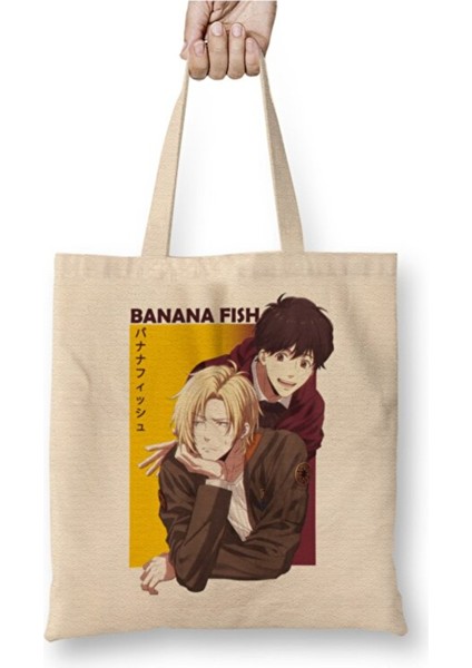 Banana Fish Ash Lynx Eiji Okumura Anime Bez Çanta Uzun Saplı Alışveriş Çantası Plaj Çantası