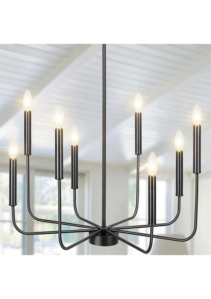 Wayli 8'li Modern Siyah Avize