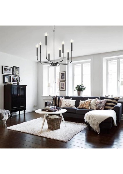 Wayli 8'li Modern Siyah Avize modelleri