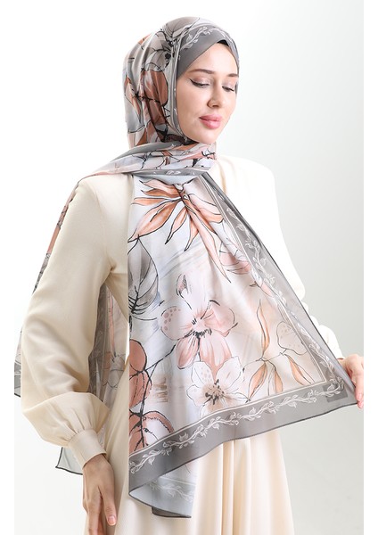 Hanzade Fransız Ipeği Şal 70330-06 Toprak Kahverengi