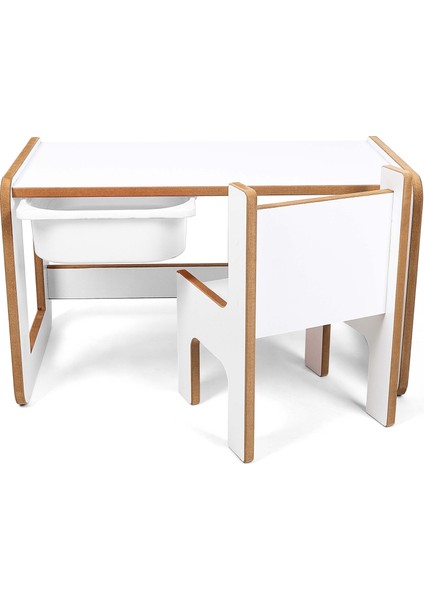 Tek Kişilik Çocuk Oyun, Aktivite ve Etkinlik Masası, Beyaz-Beyaz, 18MM 1.sınıf Mdf fiyatları