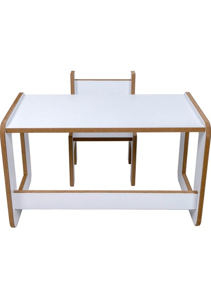 Tek Kişilik Çocuk Oyun, Aktivite ve Etkinlik Masası, Beyaz-Beyaz, 18MM 1.sınıf Mdf modelleri