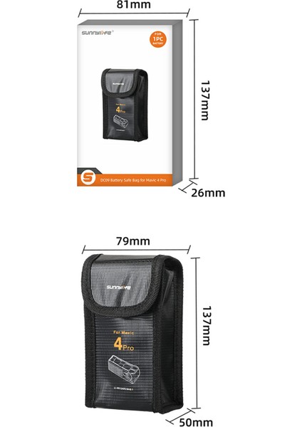 Sunnylıfe M4P-DC09 Djı Mavic 4 Pro Pil Güvenlik Çantası Tek Pil Için Patlamaya Dalı Kese (Yurt Dışından) indirimleri