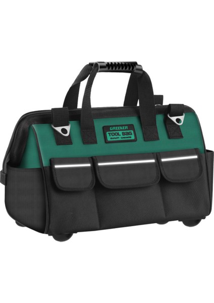 Greener 18 Inç Kanvas Alet Çantası, Güvenlik Yansıtıcı Şeritler, Büyük Kapasiteli Çok Cepli, Geniş Ağızlı, Ayarlanabilir Omuz Askılı Alet Çantası (Yurt Dışından)