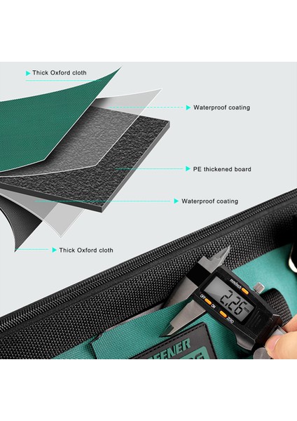 Greener 18 Inç Kanvas Alet Çantası, Güvenlik Yansıtıcı Şeritler, Büyük Kapasiteli Çok Cepli, Geniş Ağızlı, Ayarlanabilir Omuz Askılı Alet Çantası (Yurt Dışından) indirimleri