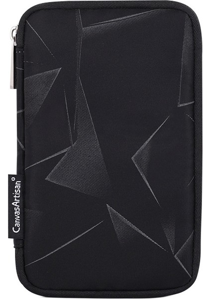 Canvasartısan H6-S21 Şık Elmas Desenli Dijital Aksesuarlar Fermuarlı Saklama Kutusu Telefon Powerbank Fare Taşıma Çantası - Siyah (Yurt Dışından)