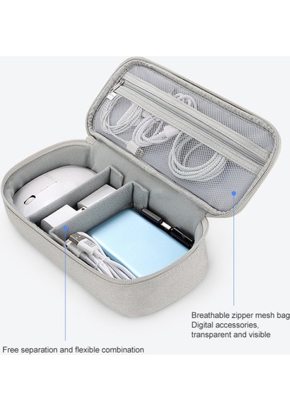 U Disk Power Bank Veri Kablosu Için Dijital Aksesuar Saklama Çantası, L Beden - Lacivert (Yurt Dışından) modelleri