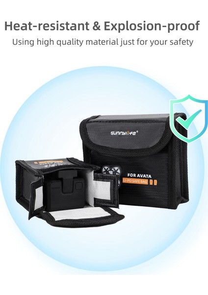 Sunnylıfe AT-DC478 Djı Avata 2 Pil Güvenlik Saklama Çantası Patlamaya Dalı Isıya Dalı Lityum Pil Koruyucu Kılıf (Yurt Dışından) fırsatları
