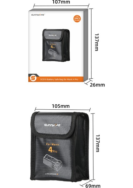 Sunnylıfe M4P-DC010 Djı Mavic 4 Pro Pil Güvenlik Çantası 2 Pil Için Patlamaya Dalı Kese (Yurt Dışından) indirimleri