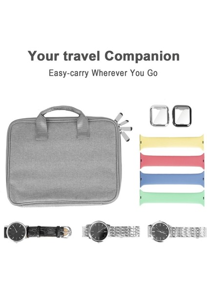 Saat Kayışı Saklama Kutusu Tutucu Çift Katmanlı Saat Kayışı Düzenleyici Çanta Taşıma Çantası - Gri (Yurt Dışından) fırsatları