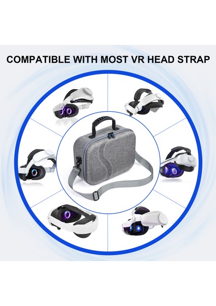 Devaso Meta Quest 3 Vr Gözlük Saklama Çantası Için Yükseltilmiş Sürüm Omuz Askılı Naylon Taşıma Çantası (Yurt Dışından) modelleri