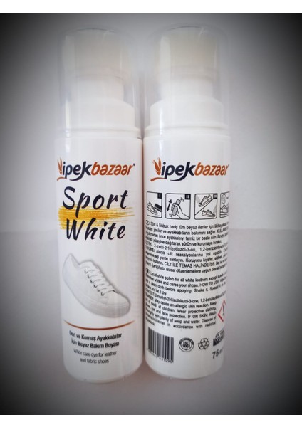 2 Adet Beyaz Ayakkabı, Deri, Kanvas, Sneaker Boyası, Beyazlatıcı Boya Sport White