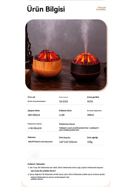 Kömür Nemlendirici Ev Ofis Modeli (Yurt Dışından) indirimleri