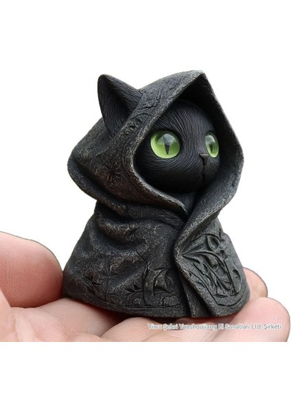 Yuanbao Mysterious Hooded Cat Fiqurine Gotik Siyah Kedi (Yurt Dışından)