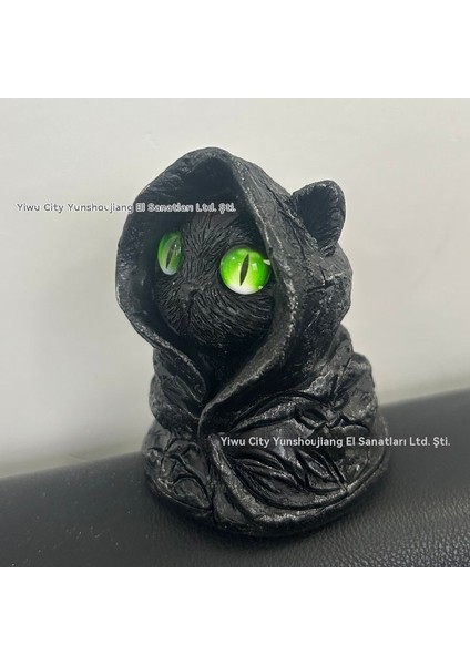Yuanbao Mysterious Hooded Cat Fiqurine Gotik Siyah Kedi (Yurt Dışından) modelleri