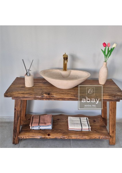 Traverten Batarya Çıkışlı Elips Lavabo fiyatları