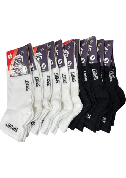 12 Çift % 100 Pamuk Erkek Patik Çorap Bilek Boy