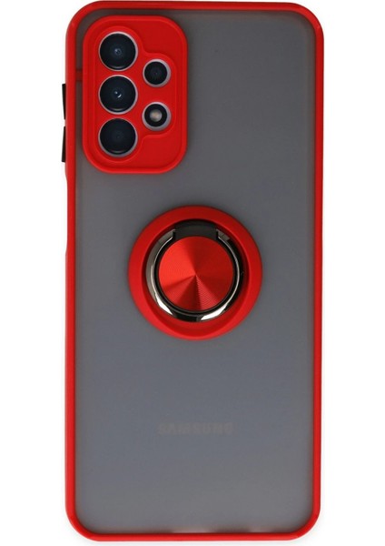 Samsung Galaxy A23 4g Kılıf Montreal Yüzüklü Silikon Kapak - Kırmızı - MRS3725-8896