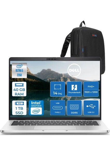 Pro 14 Plus Ultra 5-235U Vpro 40GB Ddr5 1tb SSD Intel Grapichs 14" Fhd+ IPS 300NITS 60Hz Windows 11 Home Taşınabilir Bilgisayar BTO105PB14250H14 + Zettaçanta