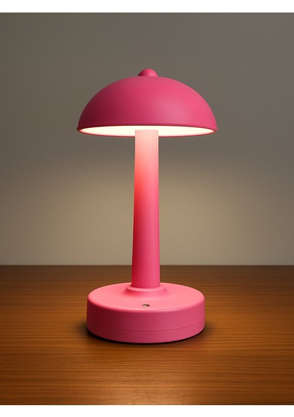 Pembe Mantar Masa Lambası 3 Renk Işık (Kırmızı, Beyaz, Gün Işığı) USB Girişli, Ayarlanabilir Şiddet modelleri