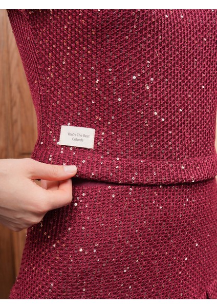 Kadın Pul Payet Etek-Bluz Takım