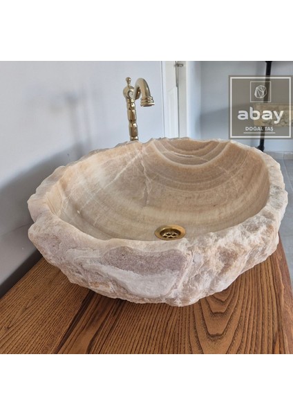 Bal Onyx Doğal Patlatma Kayık Lavabo