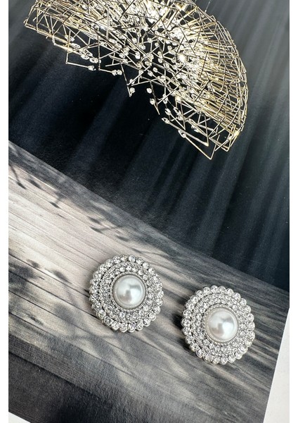 Inci Detay Kristal Taş Sıralı Yuvarlak Gömlek ve Kol Düğmesi Boş (2cm) indirimleri