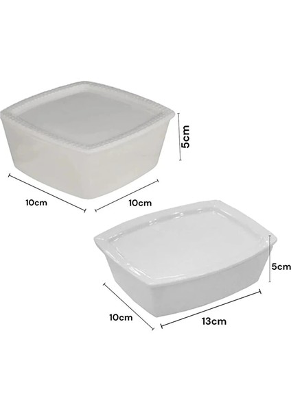 23986-LAVİN Kare ve Dikdörtgen Kapaklı Porselen Sosluk