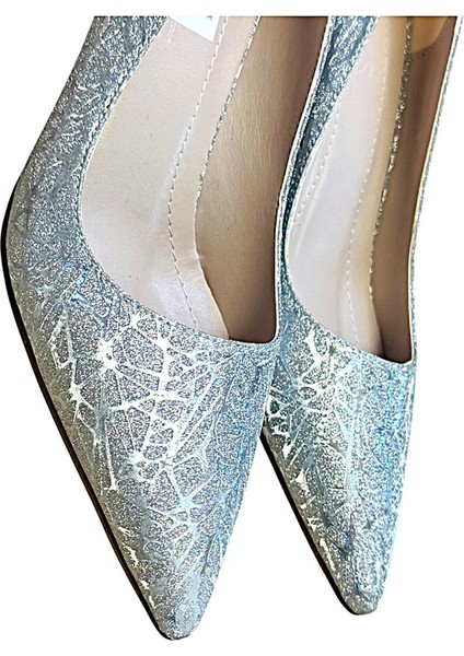 Yeni Yapı 5 cm Kadeh Topuklu Sim Yapılı Bayan Stiletto Abiye Ayakkabı