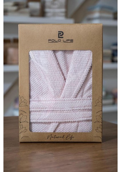 Tek Kişilik Bornoz Pudra 3xl