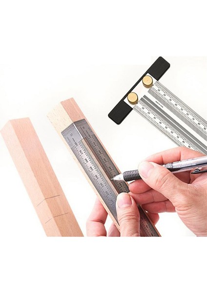 Yüksek -Prespecision Right -Engry Cetvel T -Tipi Ahşap Çizgisi Etiketleme Hattı Ölçüm Aracı Konumlandırma Cetveli, 400MM (Yurt Dışından) fırsatları