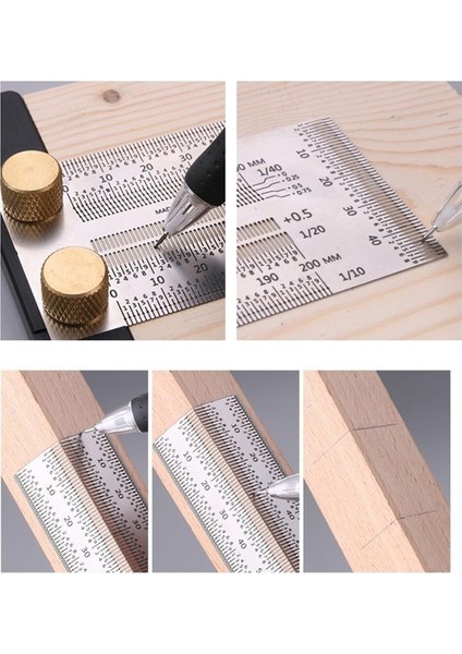 Yüksek -Prespecision Right -Engry Cetvel T -Tipi Ahşap Çizgisi Etiketleme Hattı Ölçüm Aracı Konumlandırma Cetveli, 400MM (Yurt Dışından) indirimleri