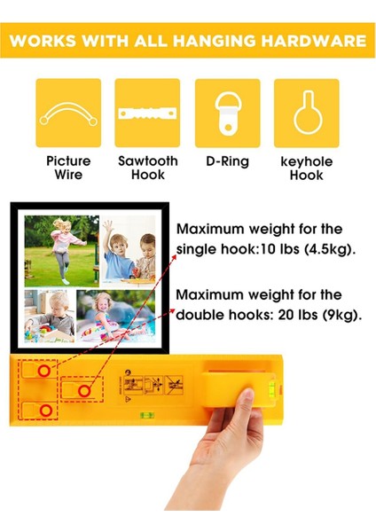 Yatay Basit Çerçeve ile Resim Asma Aracı Evrensel Seviye Cetvel Fotoğraf Çerçevesi Enstrümanları Yükleyebilir (Yurt Dışından) fırsatları