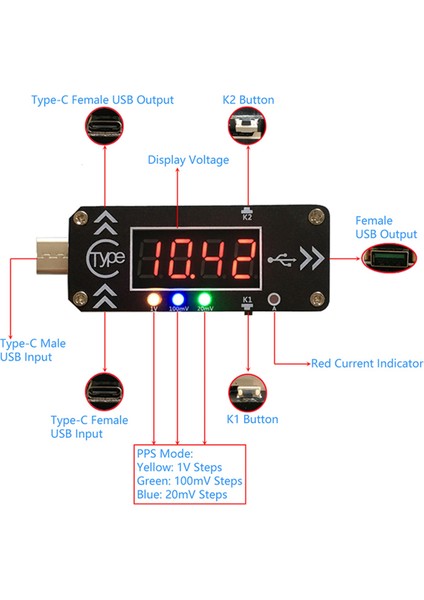 2x USB Şarj Tetikleyici Şarj Cihazı Voltmetre Ammetre 5V/9V/12V/15V/20V/PPS Pd2.0 Pd3.0 Tip-C USB Decoy Cihaz (Yurt Dışından) fırsatları