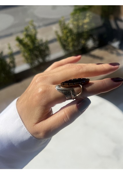 El Işi Tasarım Lacivert Mekik Yüzük