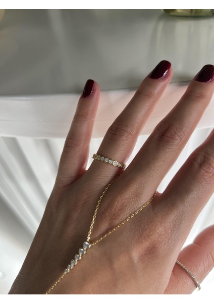 Taşlı Gümüş Petek Yüzük