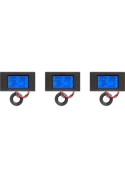 3x Ac 80-260V 100A PZEM-061 LCD Dijital Akım Voltajı Güç Enerjisi Ampermetre Voltmetre (Yurt Dışından)