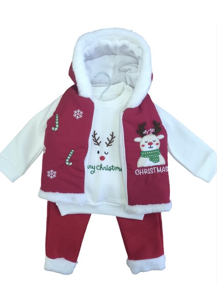 Laura Baby Yılbaşı / Yeniyıl Kapüşonlu 3'lü Erkek Bebek Takımı modelleri