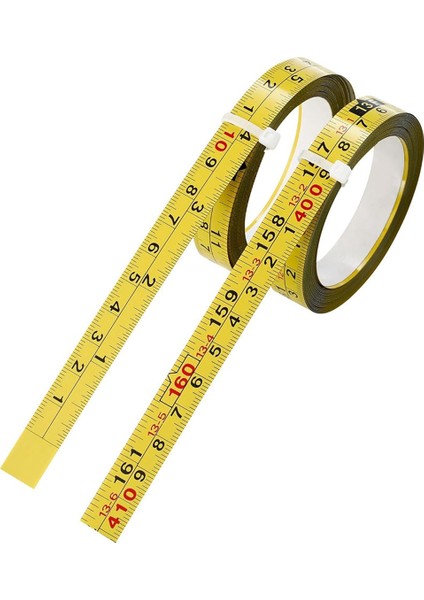 2 Paket Çelik Kendi Kendine Yapışkan Ölçüm Bandı, Sağdan Sola 410CM Veya 161 Inç Emperyal ve Metrik Cetvel Bandı (Yurt Dışından)