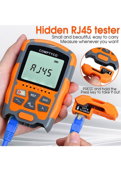 Comptyco AUA-M70 4 In1 Mini Optik Ölçer Görsel Hata Konumlandırıcı Ağ Kablo Testi Optik Fiber Test Cihazı 10MW -70DBM-+10DBM (Yurt Dışından)