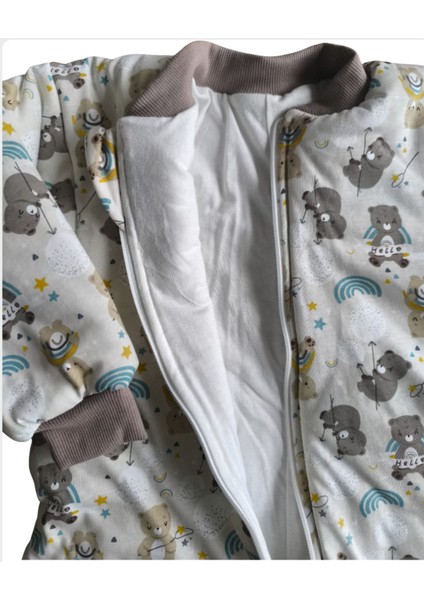Laura Baby Ayıcık Desenli Uzun Kollu Erkek Bebek Uyku Tulumu (Pijama Tulum) fırsatları