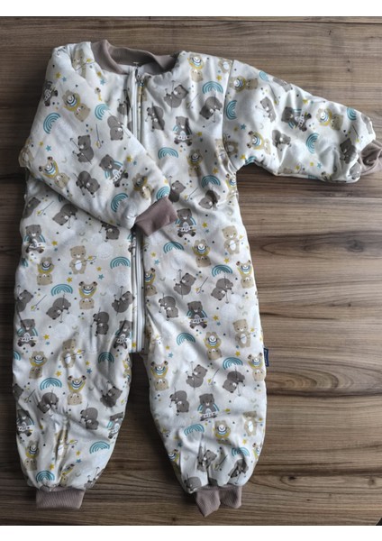 Laura Baby Ayıcık Desenli Uzun Kollu Erkek Bebek Uyku Tulumu (Pijama Tulum) indirimleri