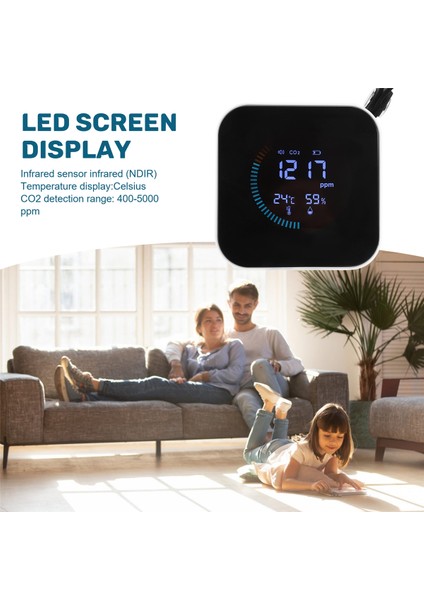 Karbon Dioksit Dedektörü Hava Kalitesi Dedektörü Gaz Analizör Termometresi ve Higrometre Co2 Test Cihazı (Yurt Dışından) indirimleri