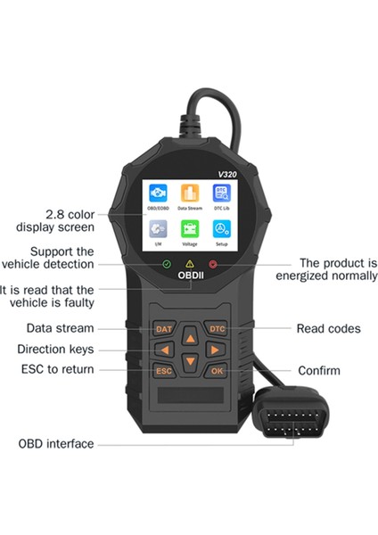 Araba Arıza Dedektörü Temizle/sil Kodu Obd2 Tarayıcı V320 Pil Test Cihazı Çok Dilli Araç Teşhis Araç Kodu Okuyucu (Yurt Dışından) fırsatları