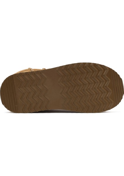 Kadın Camel Kalın Tabanlı Süet Deri Teddy Bot 25WFD492810 indirimleri