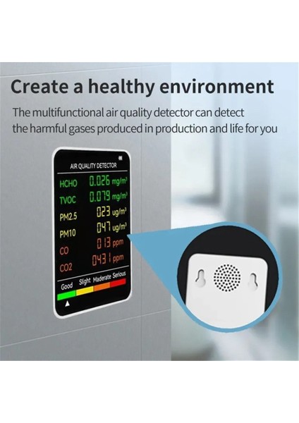 6 Arada 1 Çok Fonksiyonlu Hava Kalitesi Test Cihazı LCD Ekran Ev Kapalı Ofis Duvarı Monte Hava Kalitesi Test Cihazı (Yurt Dışından) modelleri