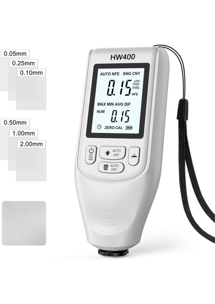 Otomatik HW400 Araç Boya Kalınlığı Göstergesi 0-2000UM Muayene Araçları Test Cihazı Dijital Araba Boya Ölçüm Cihazı Beyaz (Yurt Dışından) modelleri