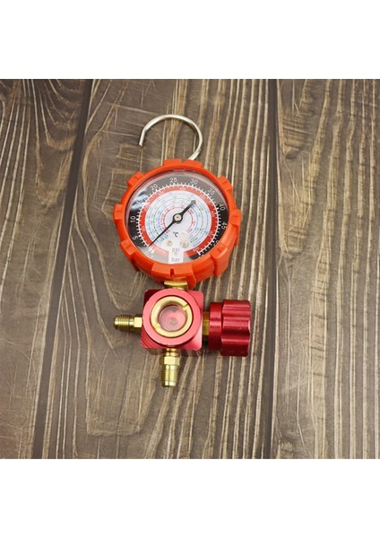 R410A R22 R22 R134A R404A Soğutucu Sanatlar Manifold Gösterge Manometre Valfi Görsel Aynalı 800PSI Kırmızı (Yurt Dışından) modelleri