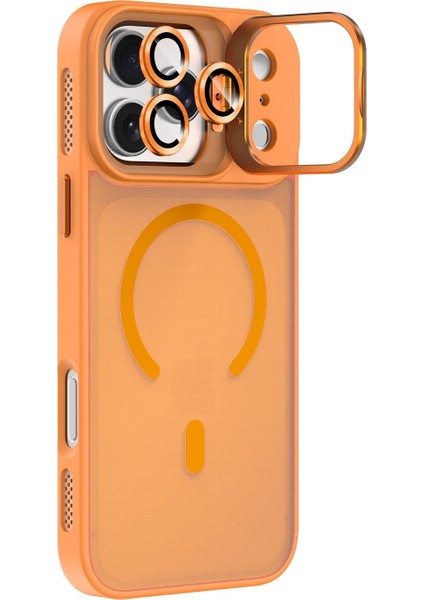 iPhone 17 Pro Kılıf Kamera Lens Hediyeli Alp Buzlu Manyetik Kapak