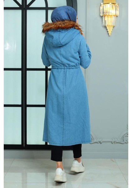 Kapşonlu Kot Mont Açık Kot 19173 indirimleri